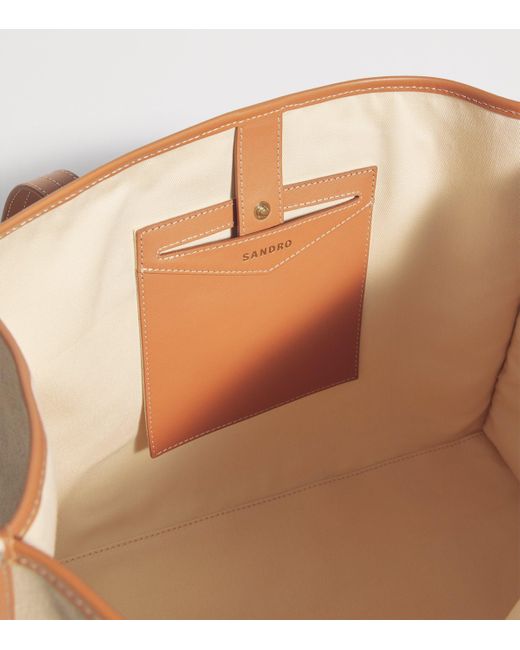 Sandro Natural Cotton Canvas Tote Bag