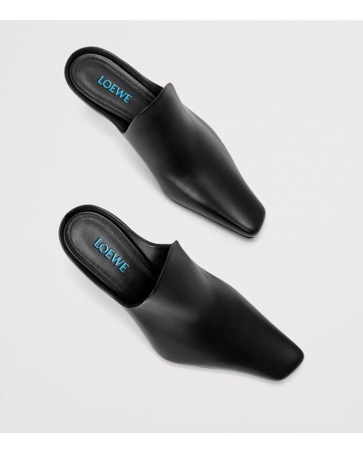 Loewe Black Leather Emily Heeled Mules 45