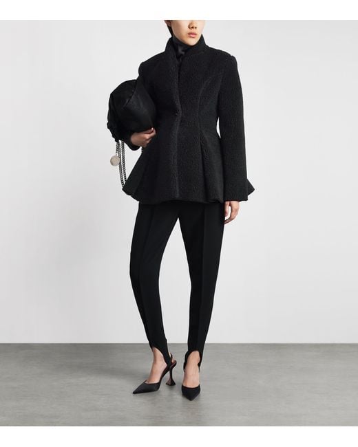 Stella McCartney Black Plush Peplum Jacket