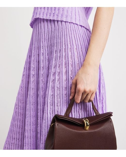 Valentino Purple Organic Cotton-Blend Fuerteventura Midi Skirt