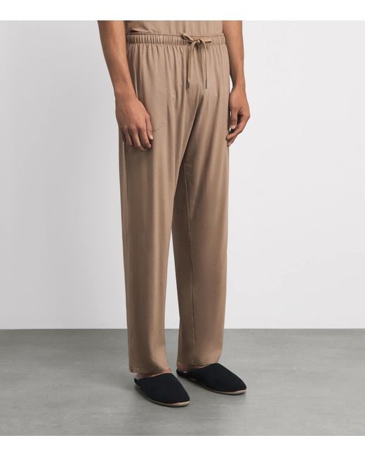 Derek Rose Natural Basel Lounge Trousers for men