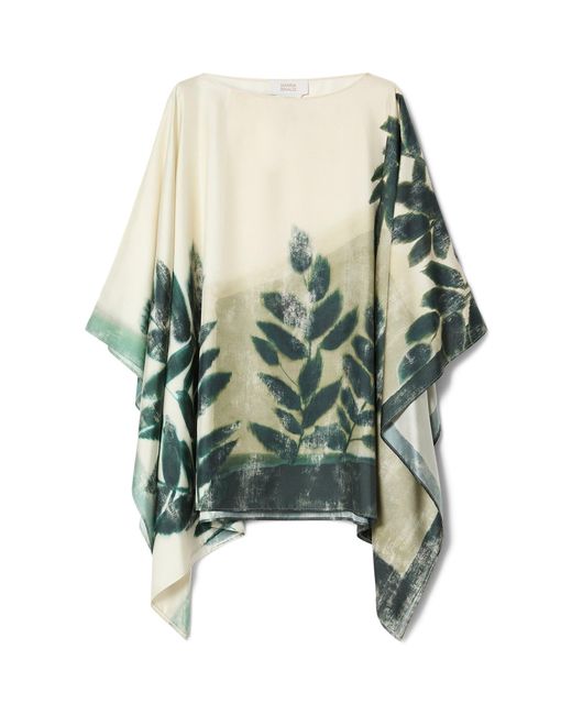 Marina Rinaldi Green Silk Twill Tunic Top