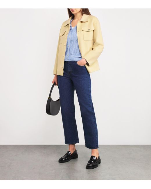 Maje Natural Wool-Blend Belted Jacket