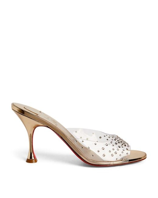 Christian Louboutin Natural Degramule Strass Mules 85