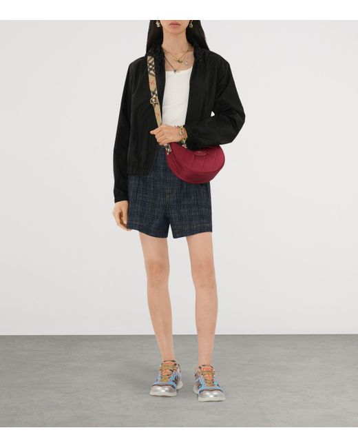 Burberry Red Check Horseshoe Cross-Body Bag