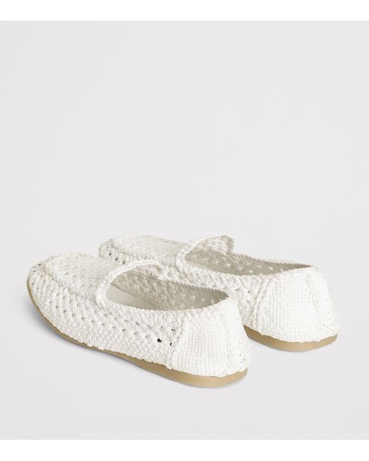 Dolce & Gabbana White Woven Loafers