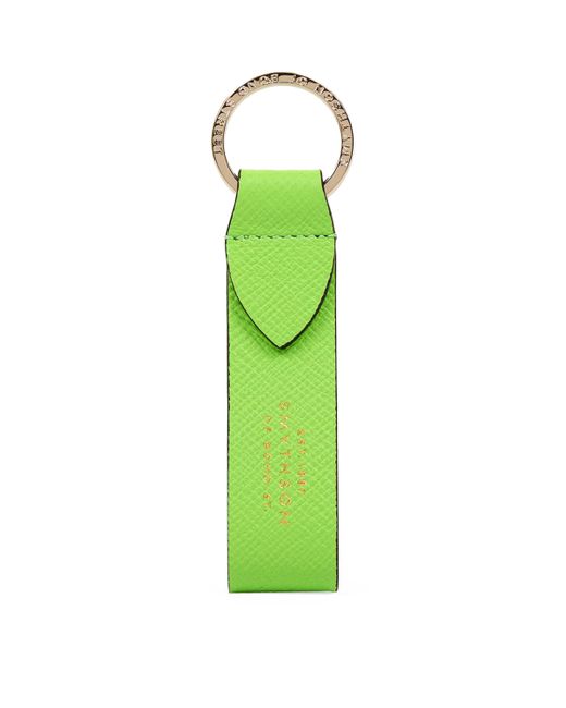 Smythson Green Panama Leather Keyring