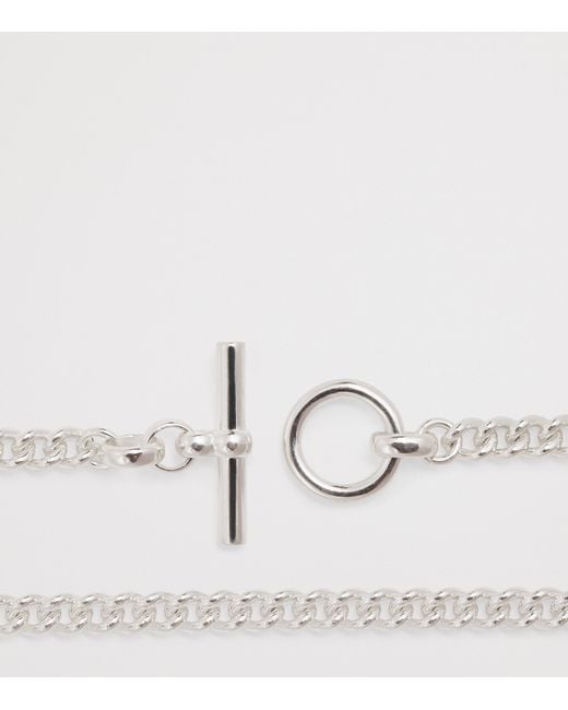 Tilly Sveaas White Sterling Giant T-Bar Curb-Link Chain Necklace