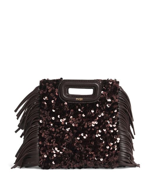 Maje Black Sequin M Mini Bag