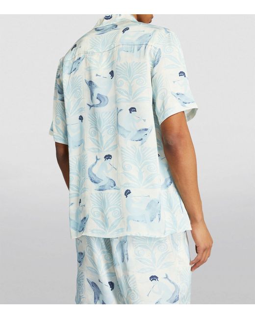 Commas Blue Dolphin Tile Shirt for men