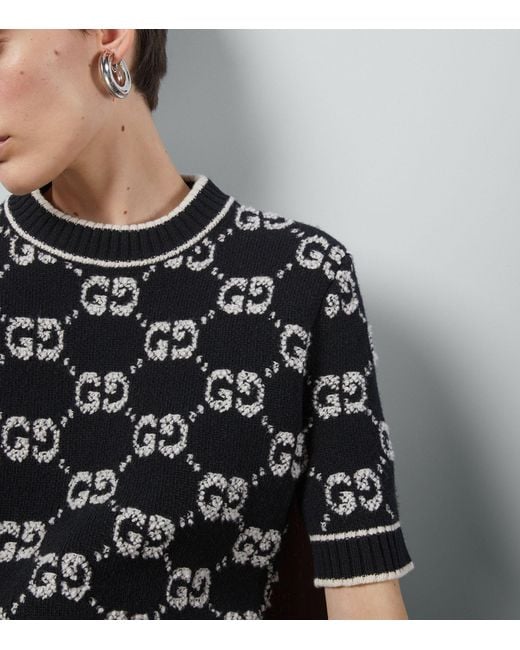 Gucci Black Wool Short-sleeve Sweater