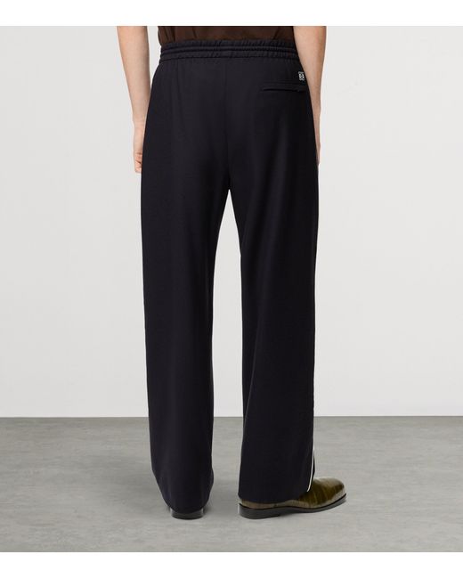 Loewe Blue Wool-Blend Drawstring Trousers for men