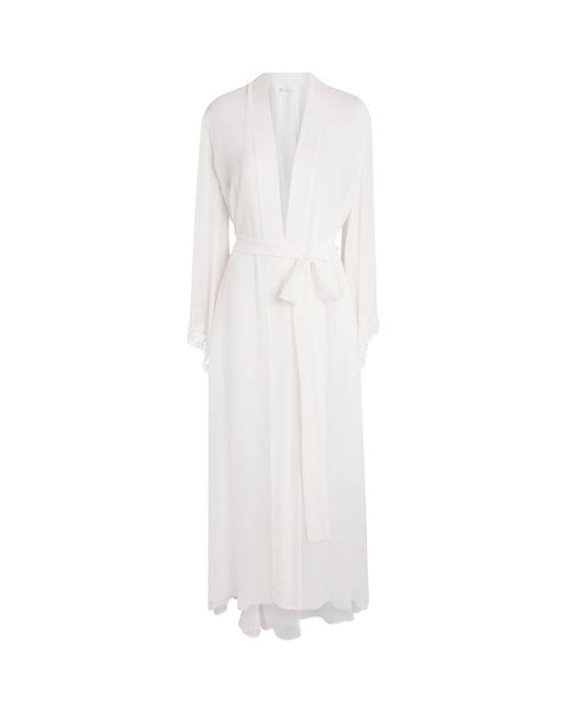 Rosamosario White Silk Fatima The Bride Robe