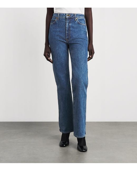 Khaite Blue Stretch-Denim Danielle High-Rise Jeans