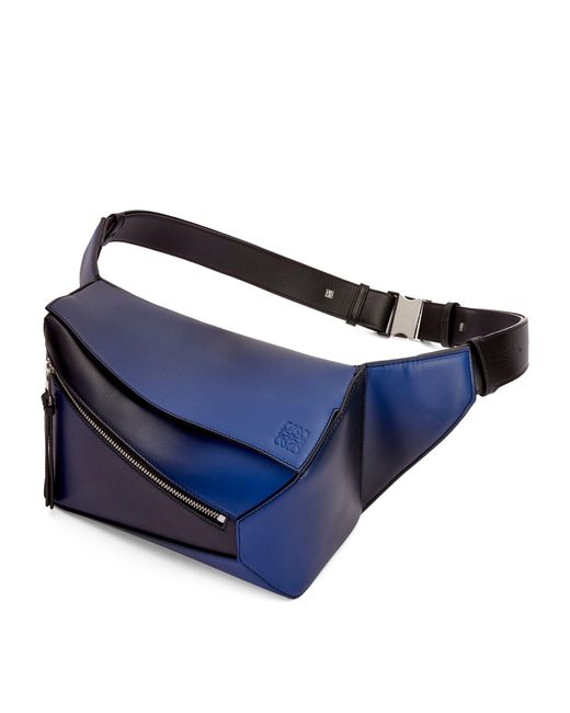 Loewe Blue Leather Puzzle Belt Bag for men