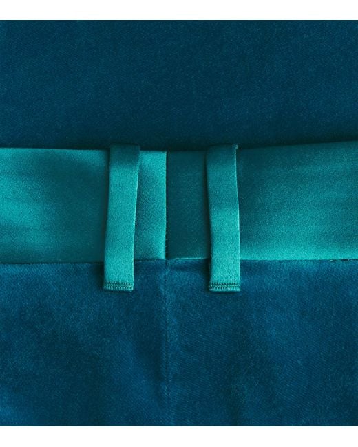 Rabanne Blue Velvet Straight Tailored Trousers
