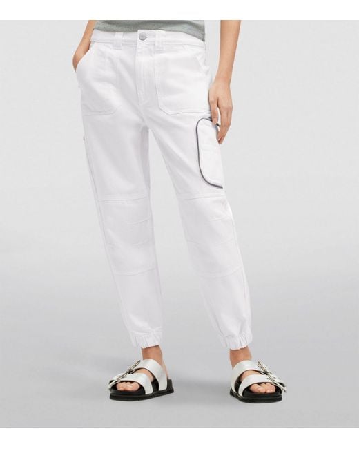 AllSaints White Cuffed Florence Cargo Trousers