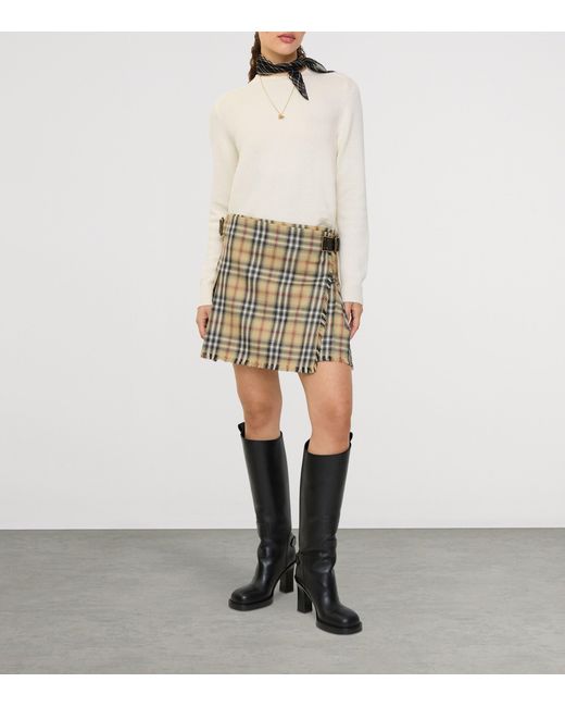 Burberry Metallic Wool Check Mini Kilt