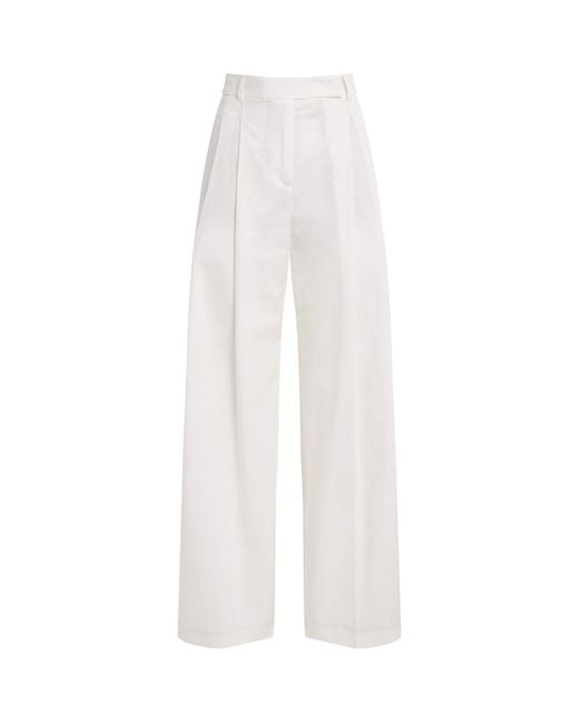 Eleventy White Double-Pleated Tailored Trousers