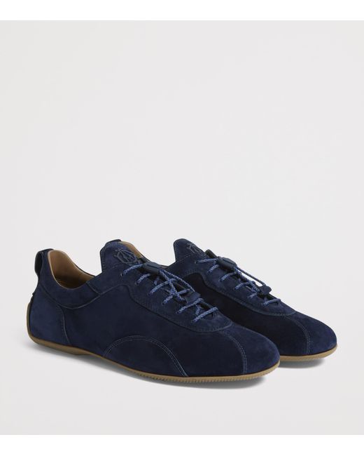 Dunhill Blue Suede Automotive Davies Sneakers for men