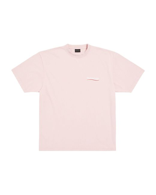 Balenciaga Pink Oversized Logo T-shirt