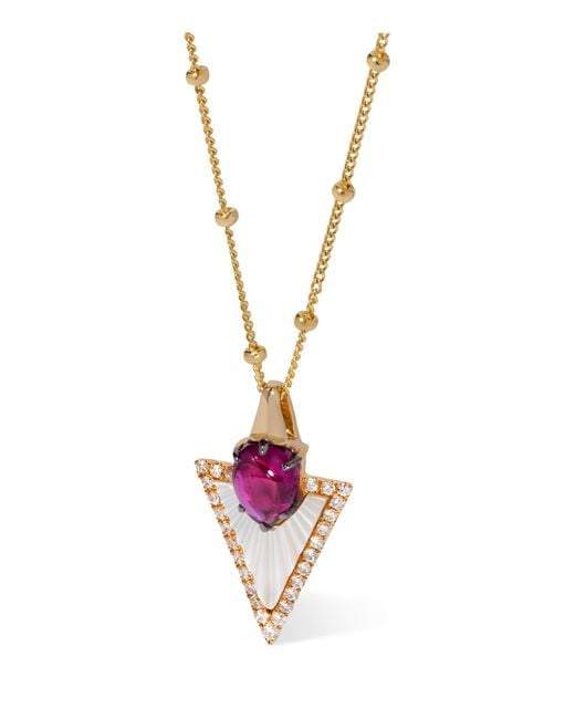 Annoushka Metallic Diamond, Rhodolite And Mother-Of-Pearl Flight Arrow Necklace