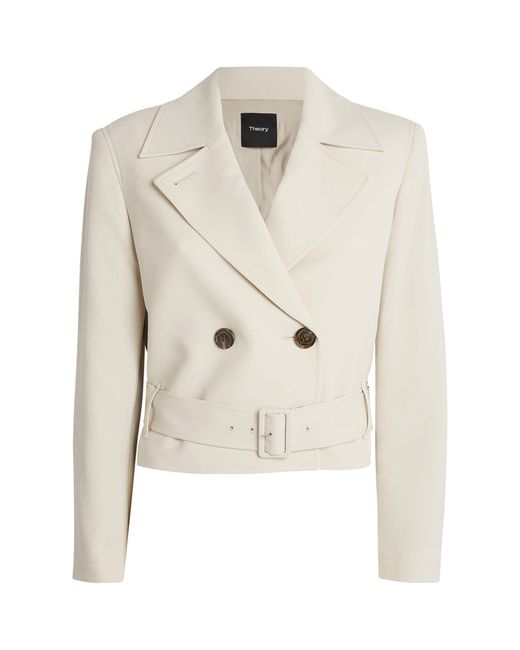 Theory Natural Belted Double-breasted Blazer