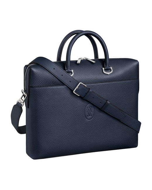 Cartier Blue Leather Must De Briefcase for men
