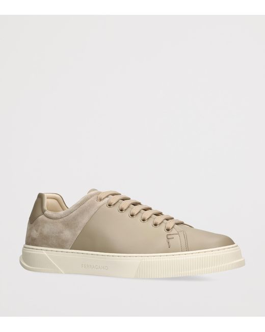 Ferragamo Natural Leather Clayton Sneakers for men