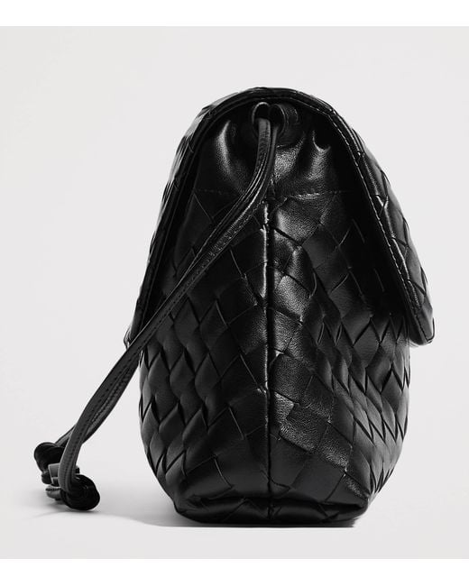 Bottega Veneta Black Leather Giorno Shoulder Bag