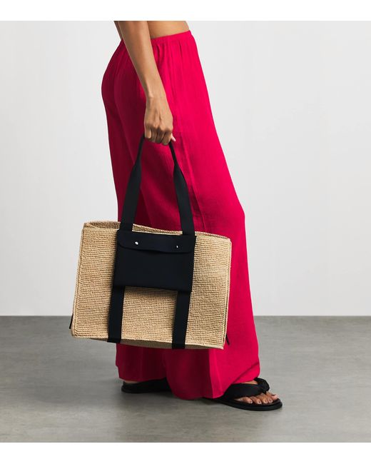 Eres Blue Raffia Voyageur Tote Bag