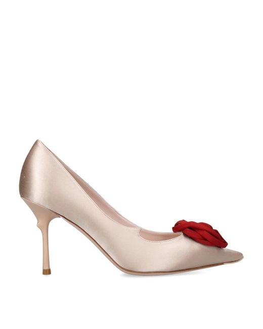 Roger Vivier Pink Satin Rose Pumps 85