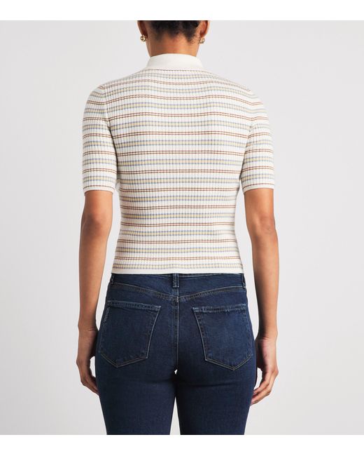 PAIGE White Stripe Summit Polo Shirt