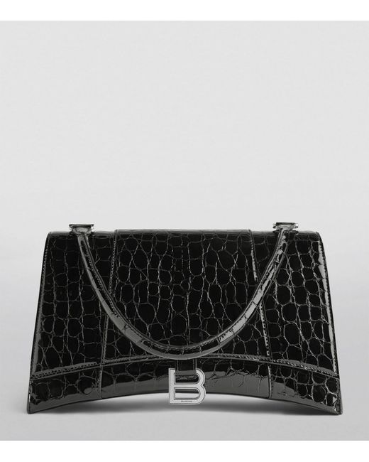 Balenciaga Black Medium Leather Hourglass Top-handle Bag