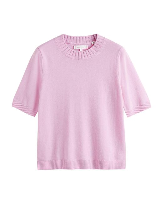 Chinti & Parker Pink Wool-cashmere T-shirt