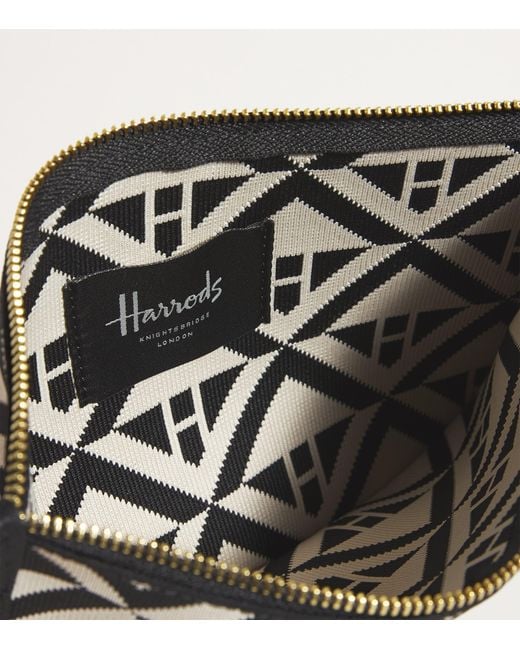 Harrods Black Geometric Pouch