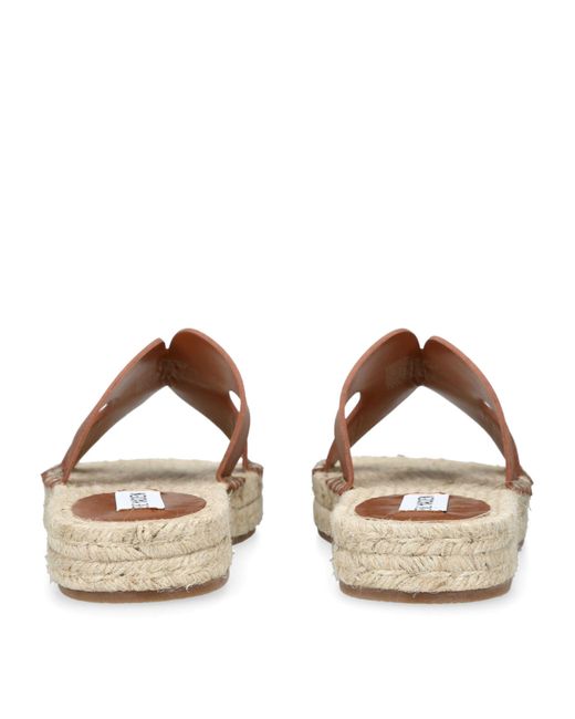 Steve Madden Brown Leather Cheer Up Flat Espadrilles