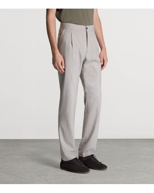 Dunhill Gray Wool Casual Trousers for men