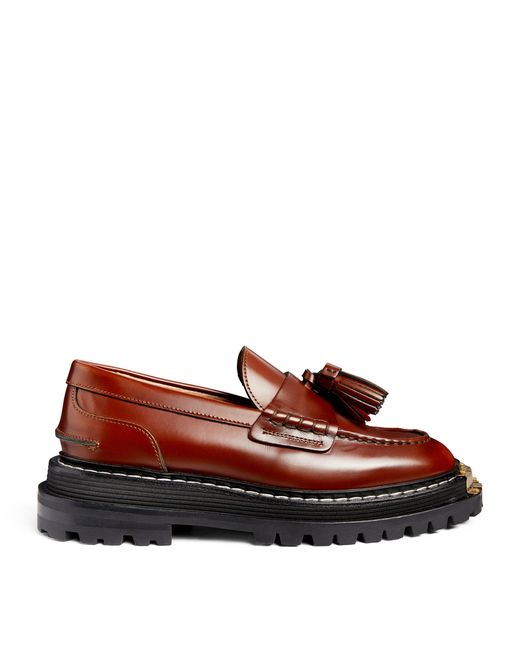 Sandro Brown Leather Jackson Loafers