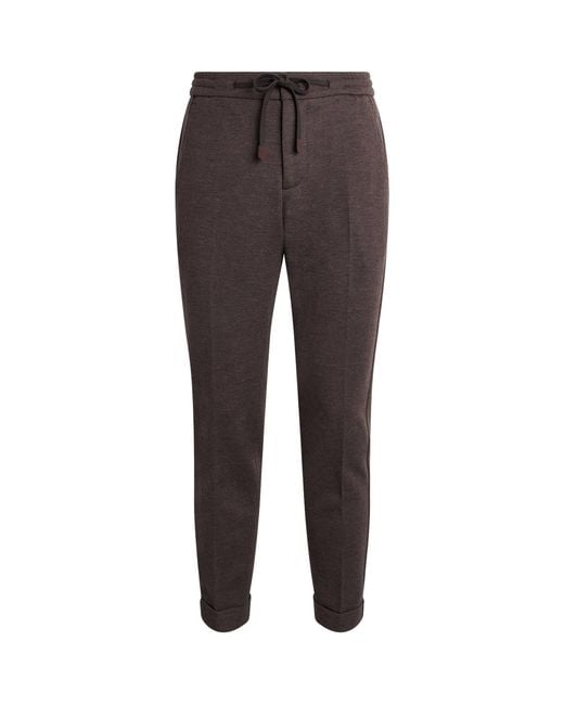 Marco Pescarolo Gray Cashmere-Blend Drawstring Trousers for men