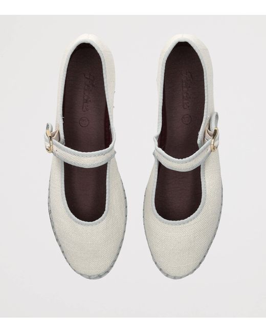 Flabelus White Linen Dalloway Mary Janes