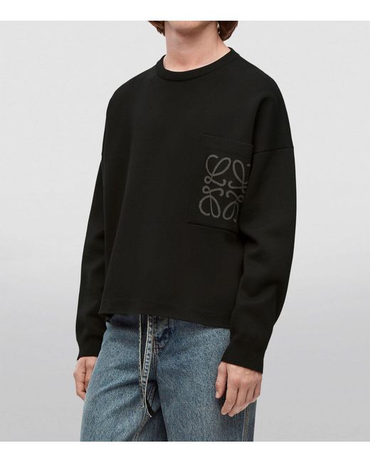 Loewe Black Anagram Pocket Sweater for men