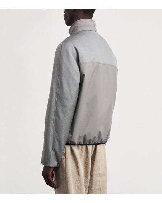 Brioni Gray High-Neck Jacket for men