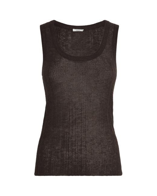 Joseph Brown Wool-Blend Sheer Ycaza Tank Top