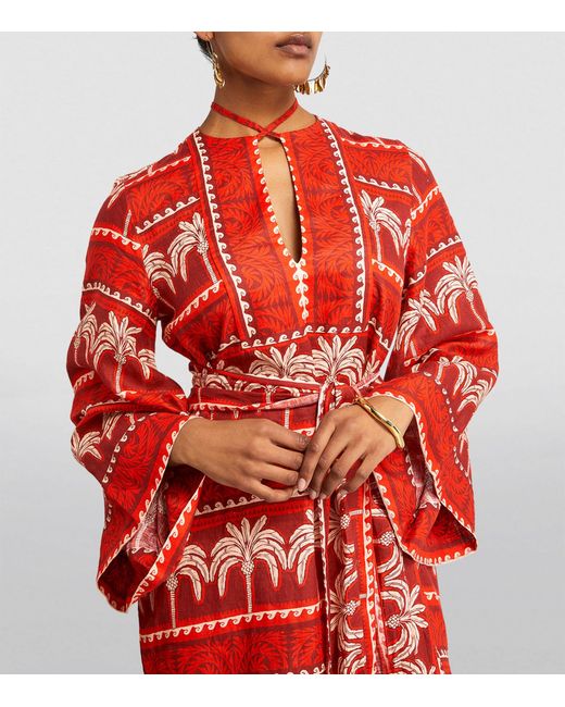 Johanna Ortiz Red Wild Savannah Maxi Dress