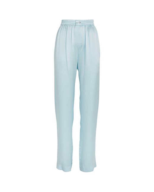 Alexander Wang Blue Silk Cut-out Trousers