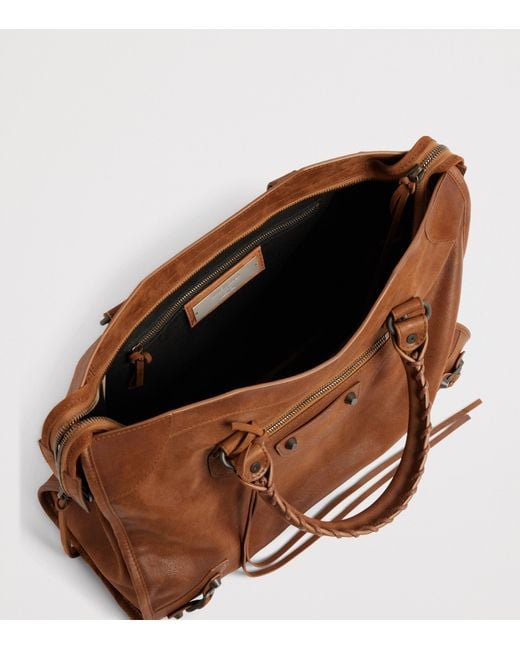 Balenciaga Brown Medium Goatskin Le City Top-Handle Bag