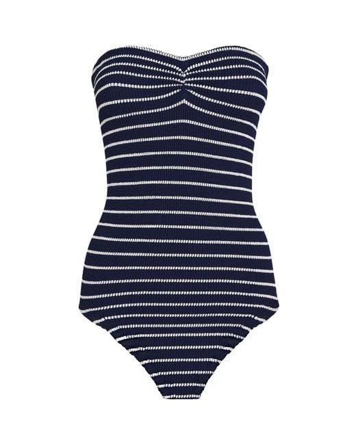 Hunza G Blue Striped Brooke Swimsuit