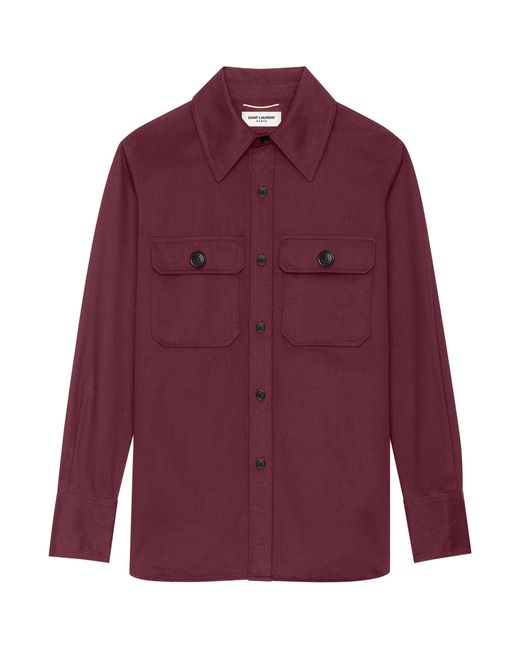 Saint Laurent Purple Cotton Shirt