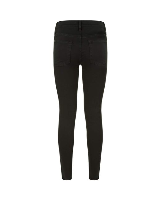 7 For All Mankind Black Slim Illusion High Waist Super Skinny Jeans